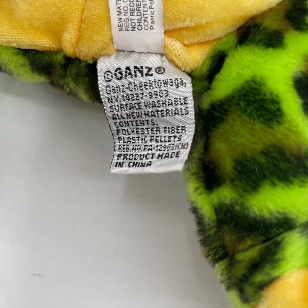 Ganz Webkinz Bull Frog Plush Neon Green Spotted Stuffed Animal Toy 9